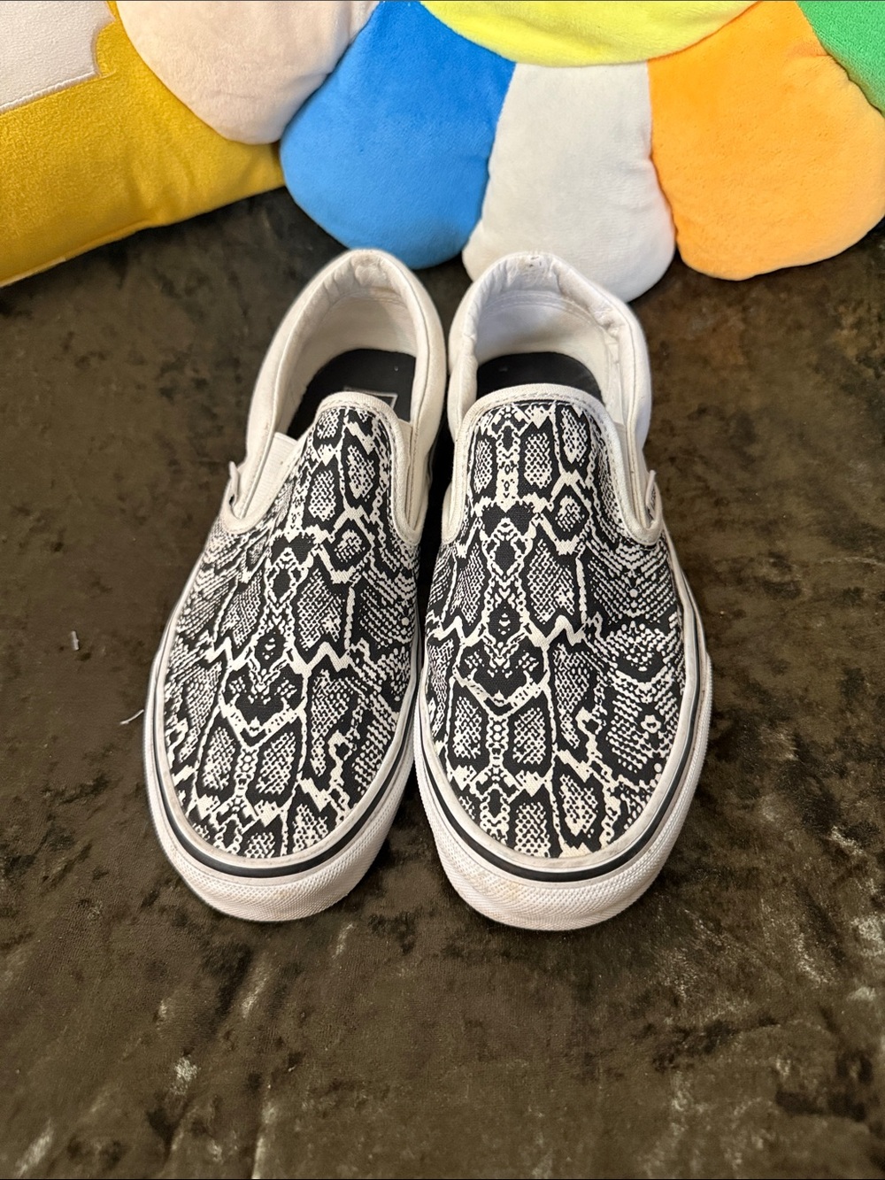 Vans Classic Slip on Grey Canvas Snake Print size 9 GWC - Picture 2 of 6